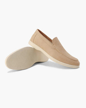 St. Martin Co Suede Slip-On Loafer Cream Rubber Sole — detail view