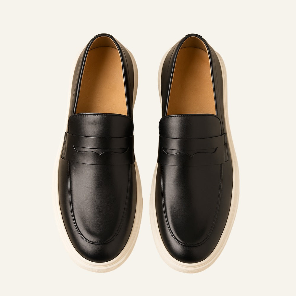 St. Martin Co Embossed Leather Penny Loafer Sneaker — detail view