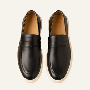 St. Martin Co Embossed Leather Penny Loafer Sneaker — detail view