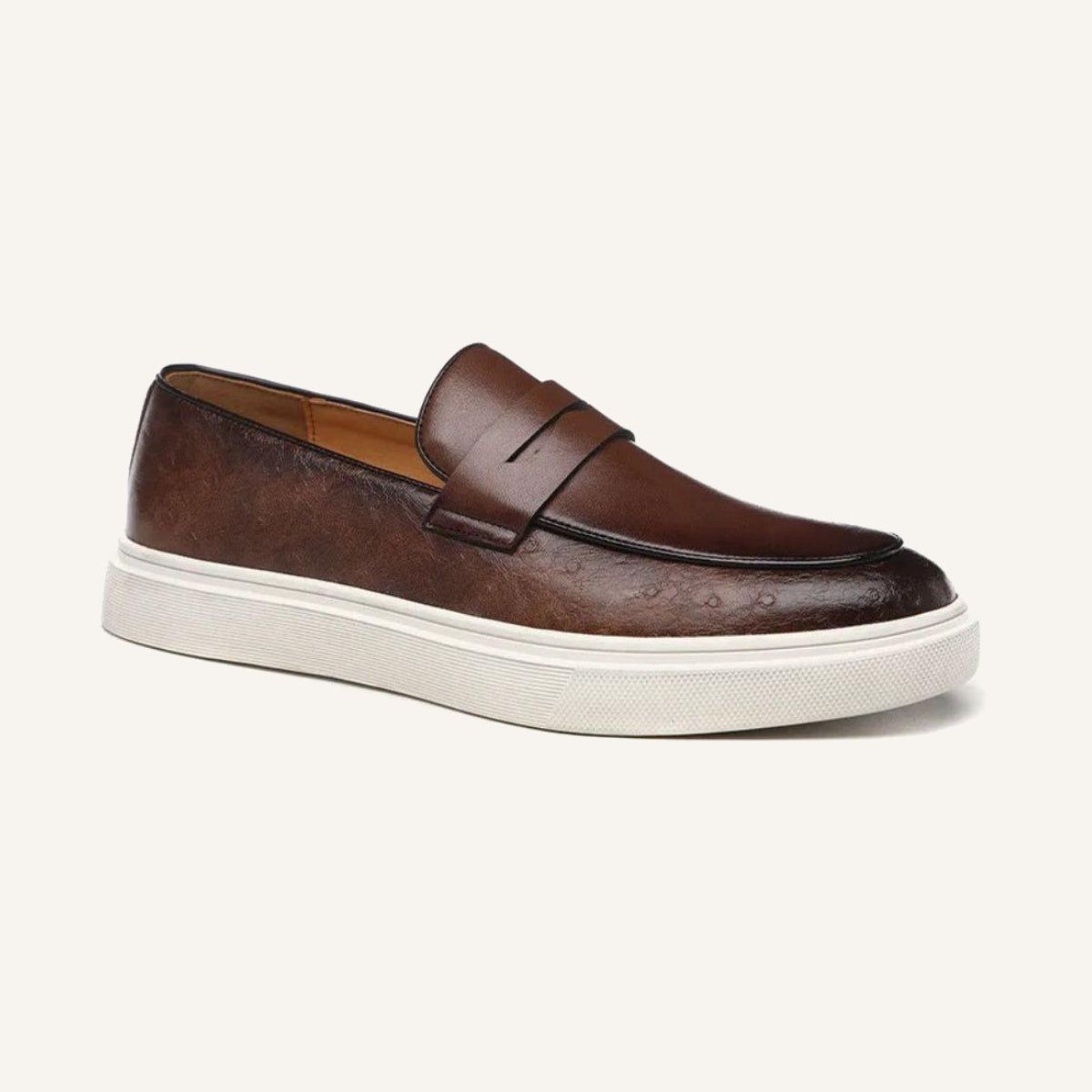 St. Martin Co Embossed Leather Penny Loafer Sneaker — front view