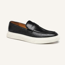 St. Martin Co Embossed Leather Penny Loafer Sneaker — detail view