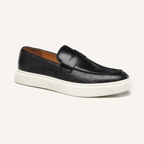 St. Martin Co Embossed Leather Penny Loafer Sneaker — detail view