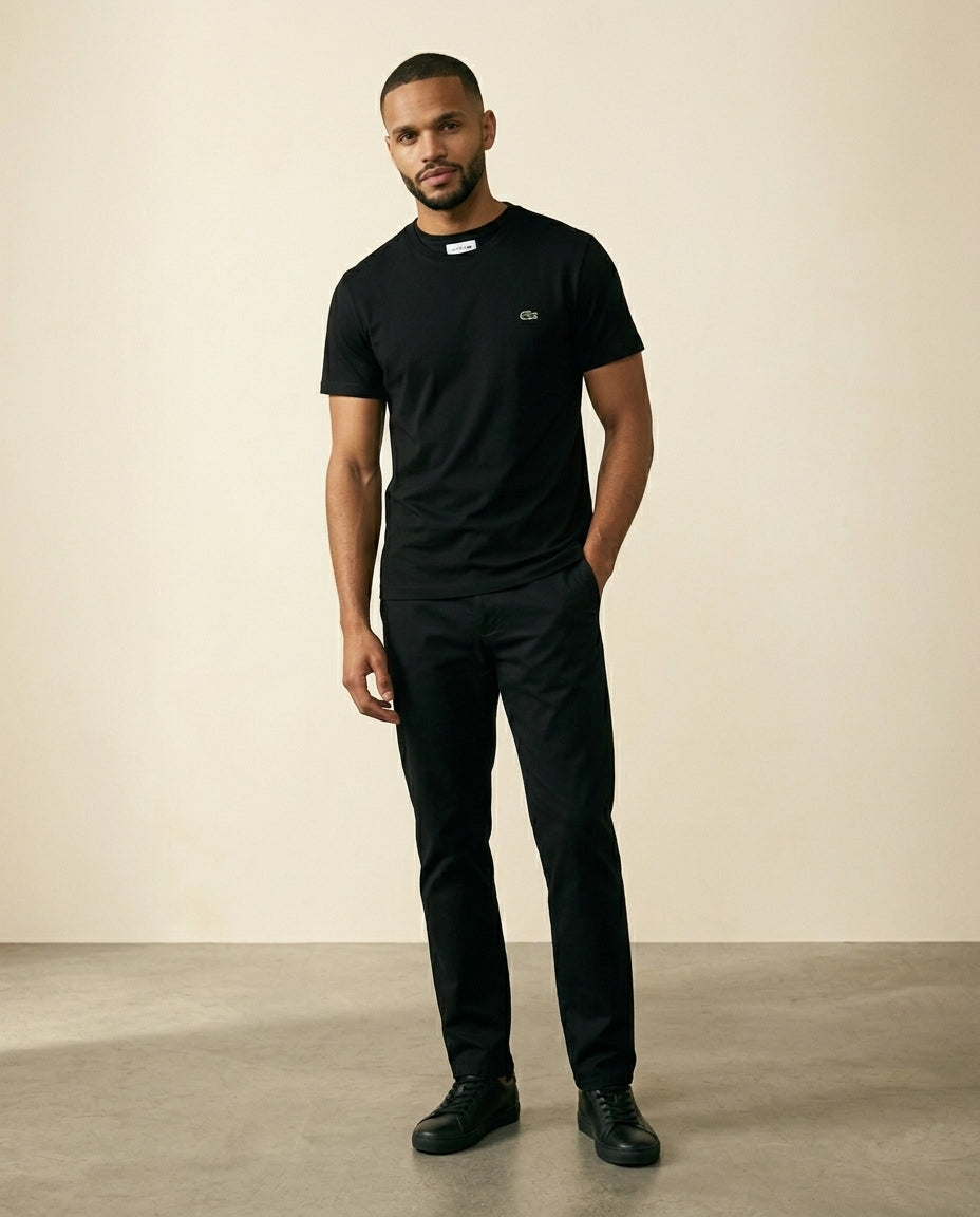 St. Martin Co LC Black Crewneck Cotton T-Shirt — back view