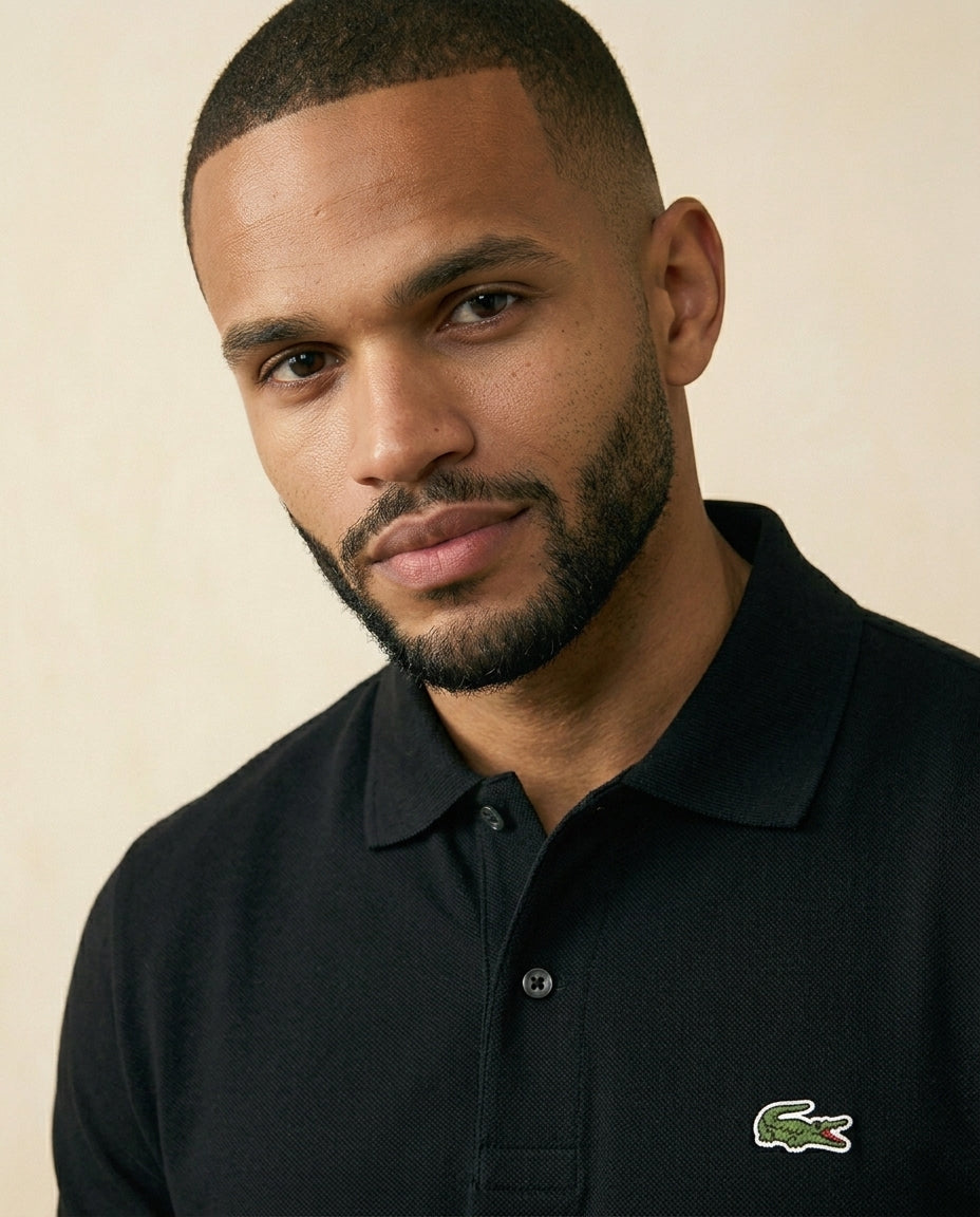 St. Martin Co LC Black Piqué Short-Sleeve Polo — lifestyle view