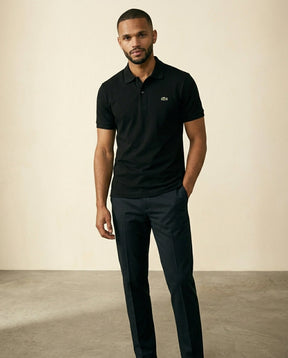 St. Martin Co LC Black Piqué Short-Sleeve Polo — detail view