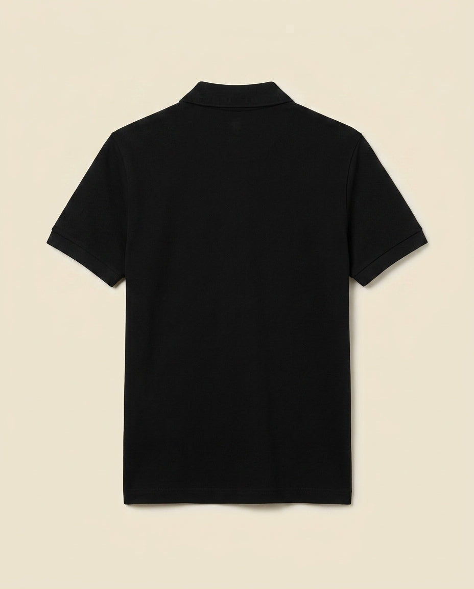 St. Martin Co LC Black Piqué Short-Sleeve Polo — back view