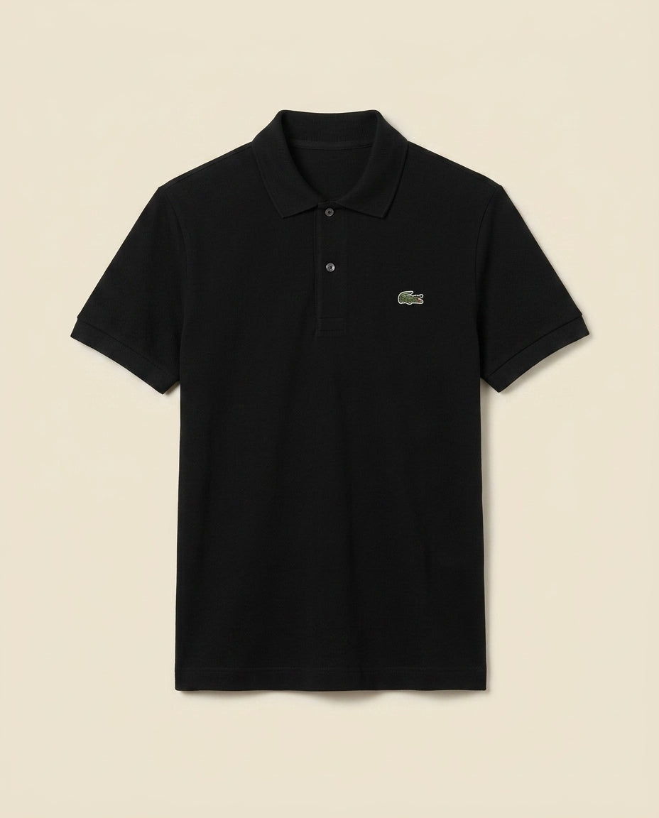 St. Martin Co LC Black Piqué Short-Sleeve Polo — front view