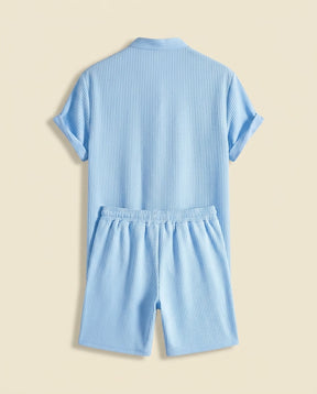 St. Martin Co RL Ribbed Seersucker Short-Sleeve Set — back view