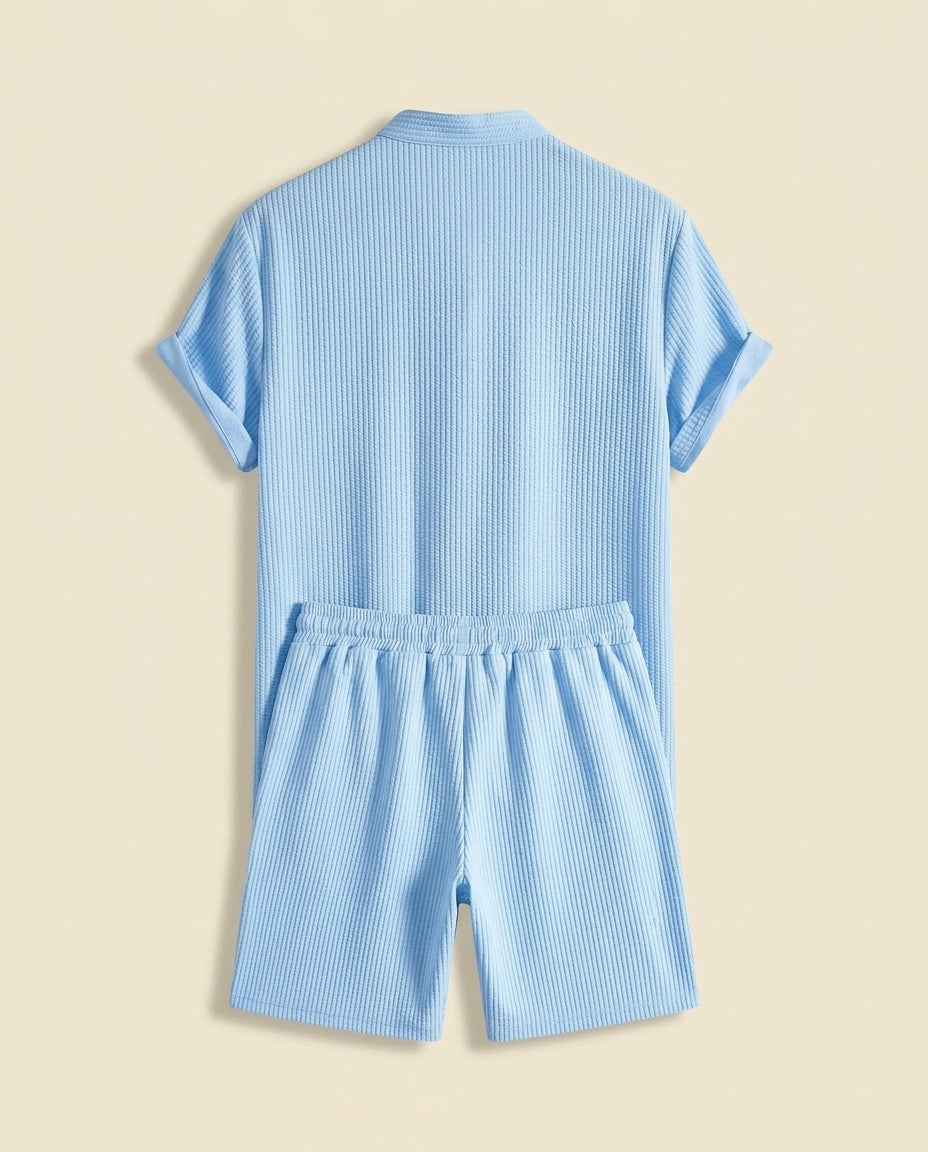 St. Martin Co RL Ribbed Seersucker Short-Sleeve Set — back view