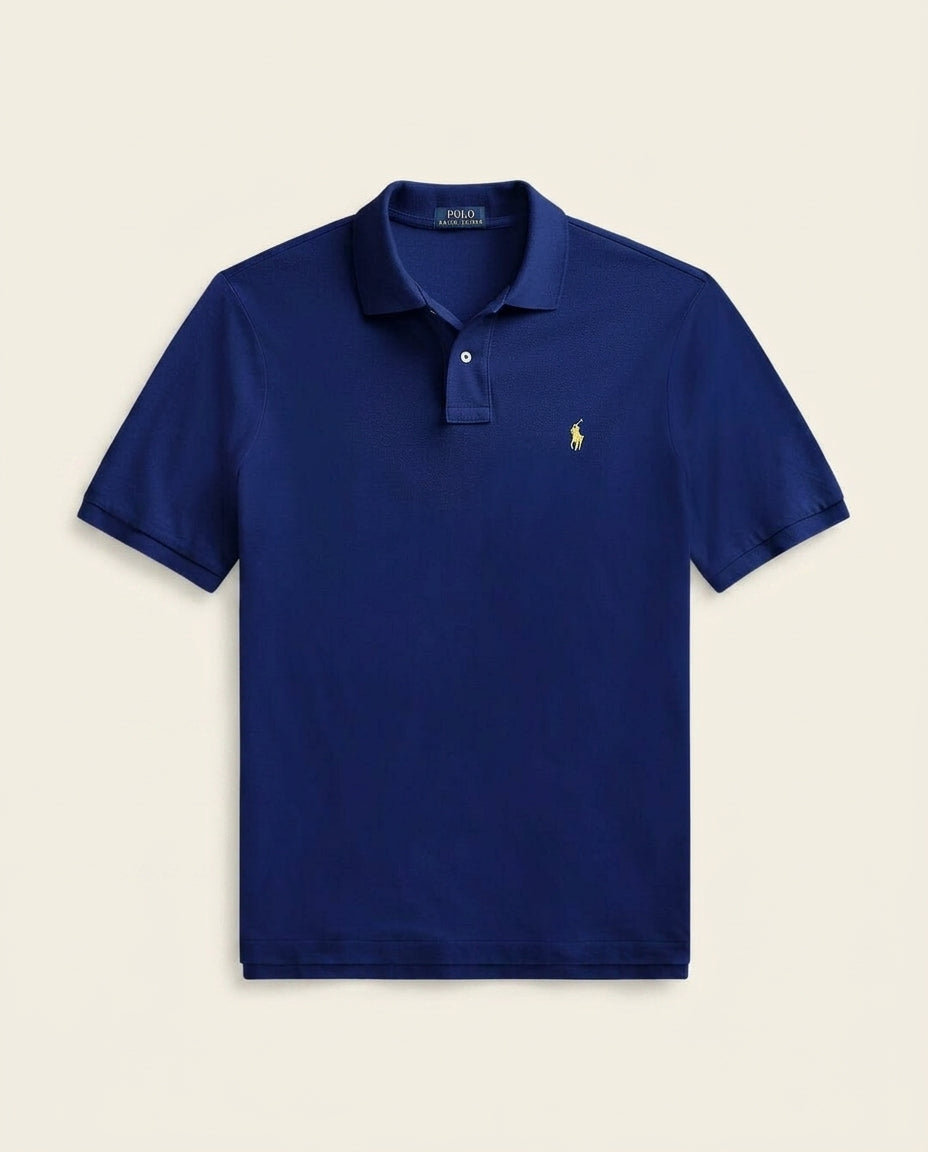 St. Martin Co RL Navy Piqué Short-Sleeve Polo Shirt — front view