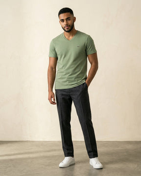 St. Martin Co LC Sage V-Neck Jersey Tee — detail view