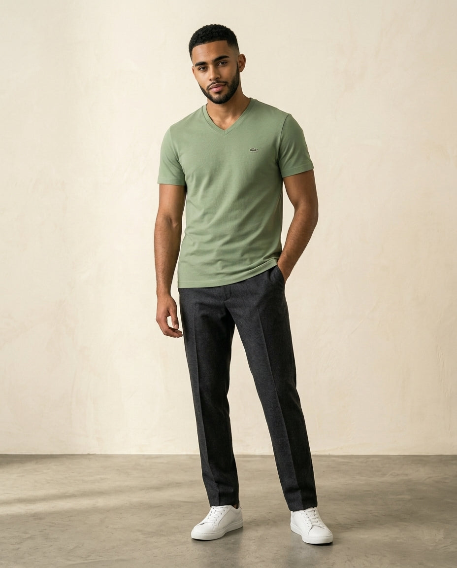 St. Martin Co LC Sage V-Neck Jersey Tee — detail view