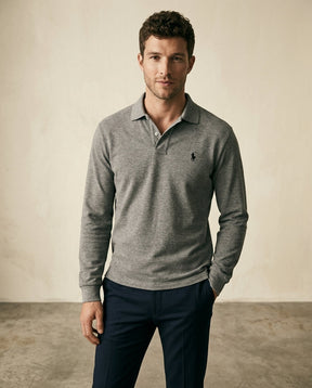 St. Martin Co RL Heather Grey Knit Polo Sweater — side view