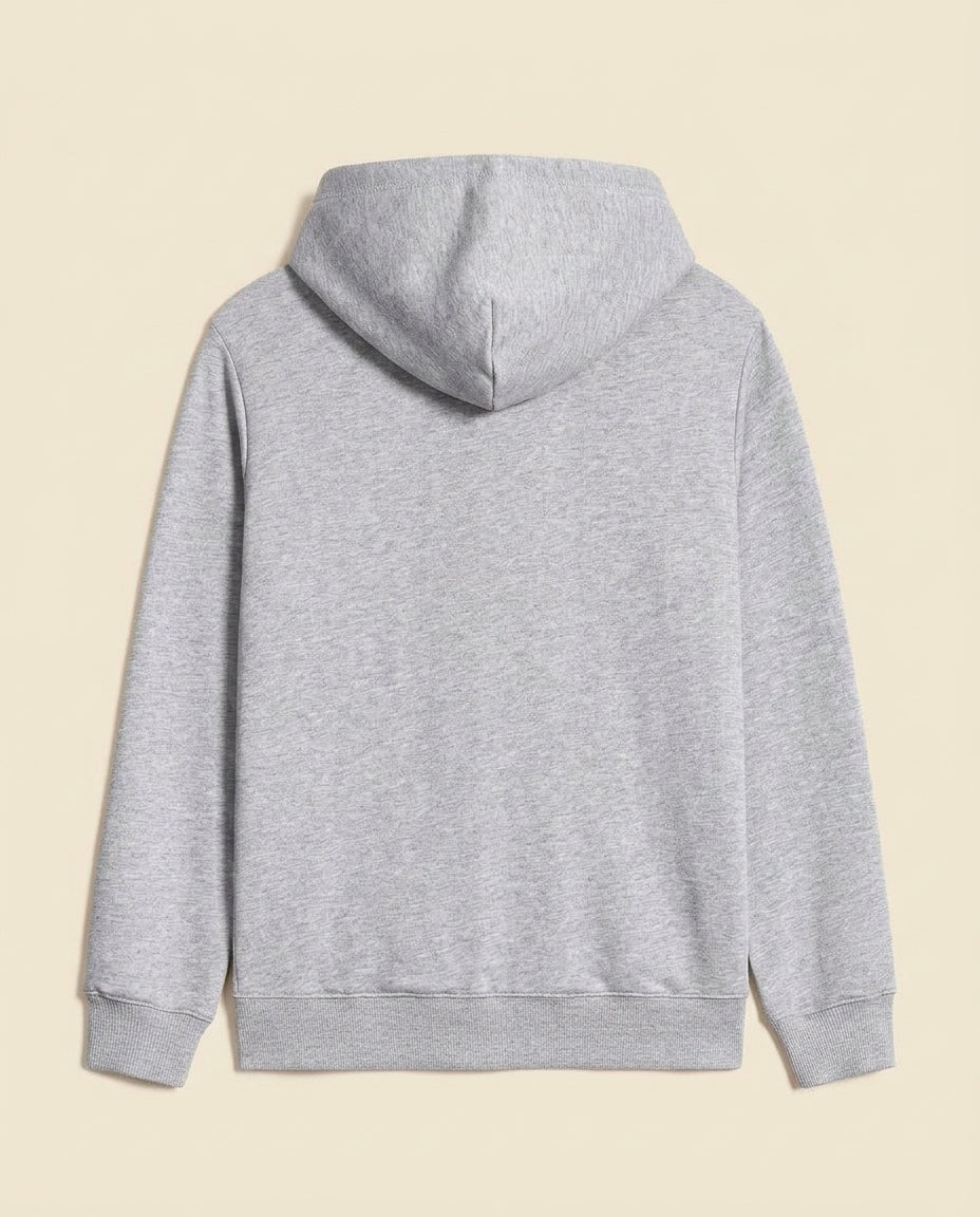 St. Martin Co RL Heather Grey Full-Zip Fleece Hood — back view