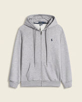 St. Martin Co RL Heather Grey Full-Zip Fleece Hood — front view