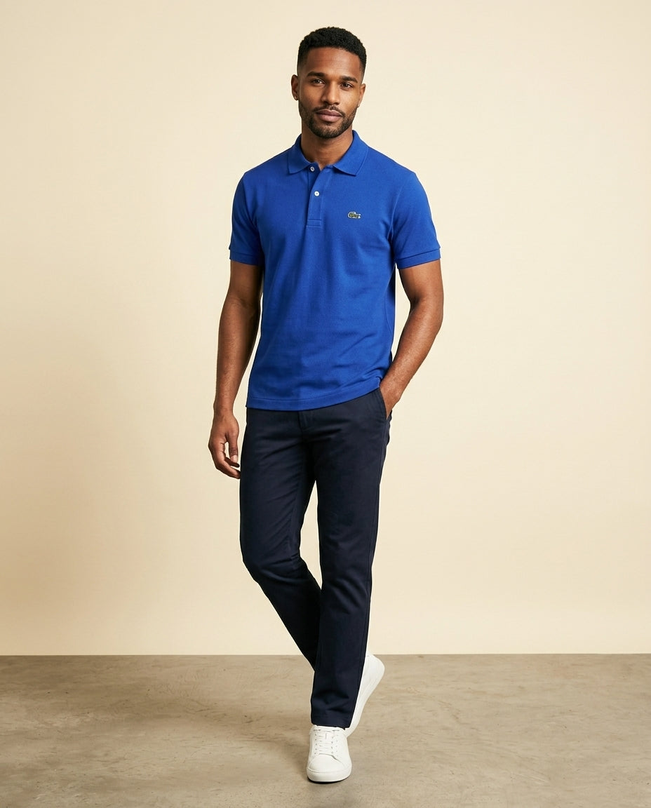 St. Martin Co LC Cobalt Piqué Short-Sleeve Polo — side view