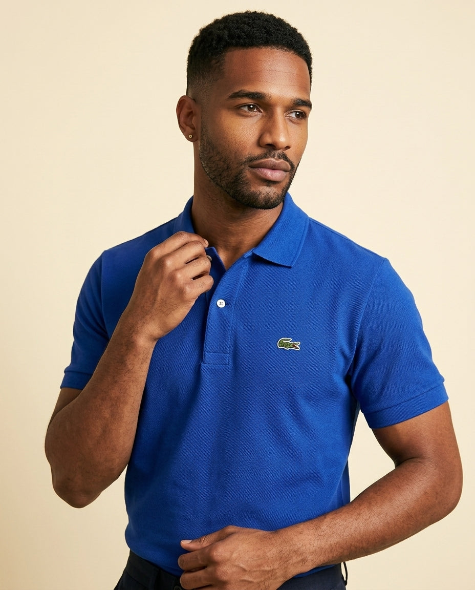 St. Martin Co LC Cobalt Piqué Short-Sleeve Polo — back view