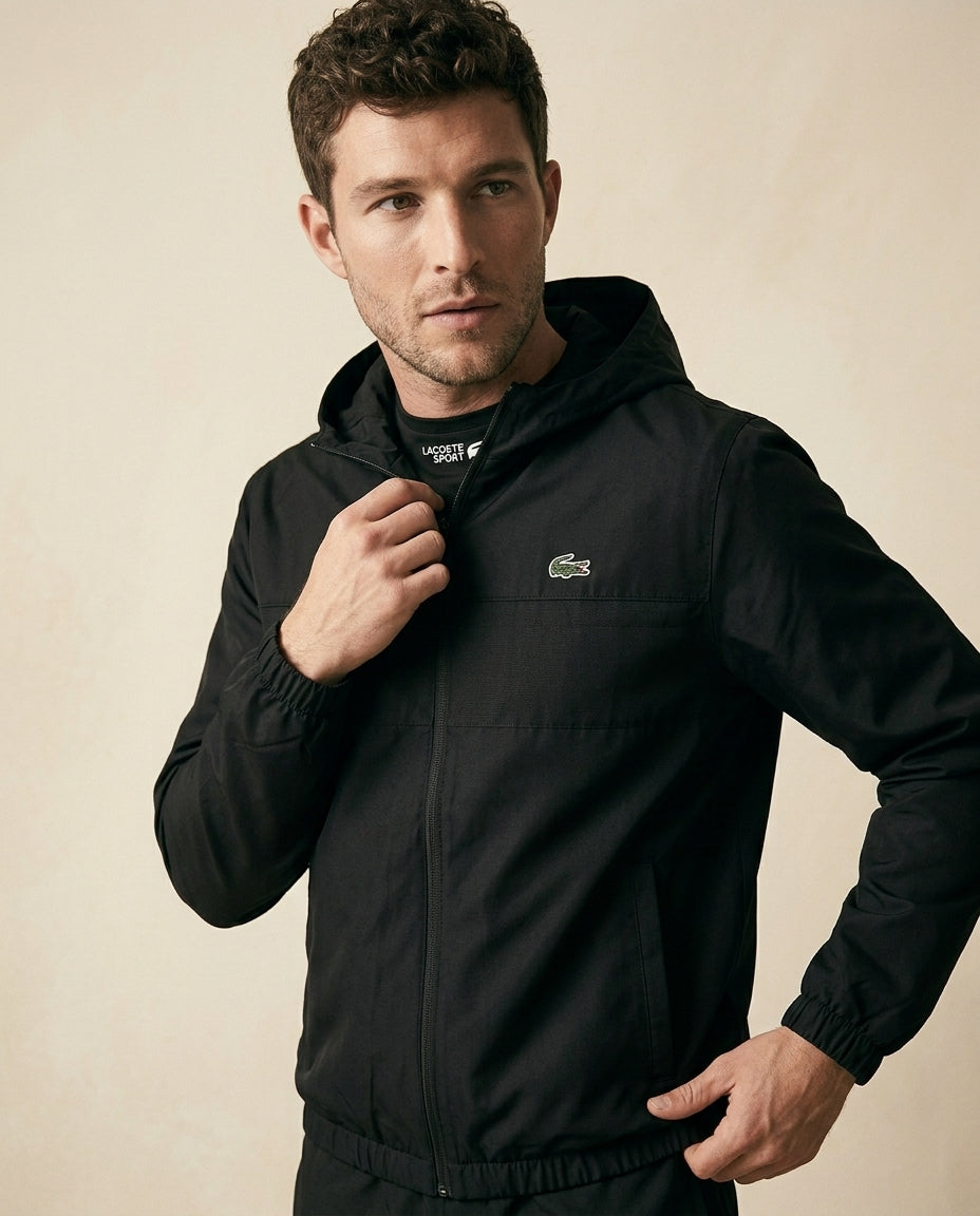 St. Martin Co LC Black Hooded Shell Zip Jacket — side view
