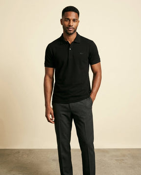 St. Martin Co LC Black Piqué Polo Tonal Detail — detail view