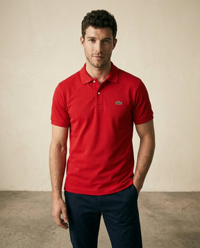 St. Martin Co LC Scarlet Piqué Short Sleeve Polo — side view