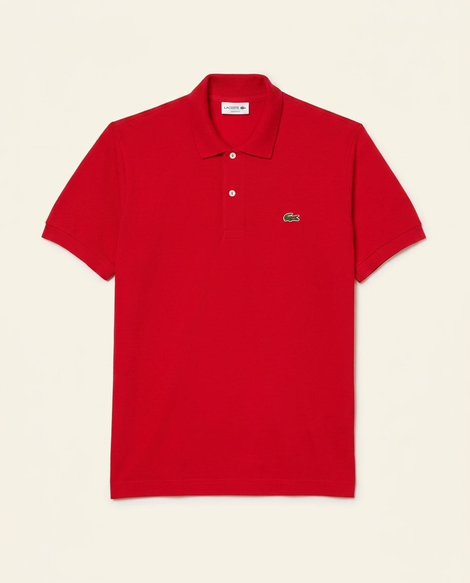 St. Martin Co LC Scarlet Piqué Short Sleeve Polo — front view