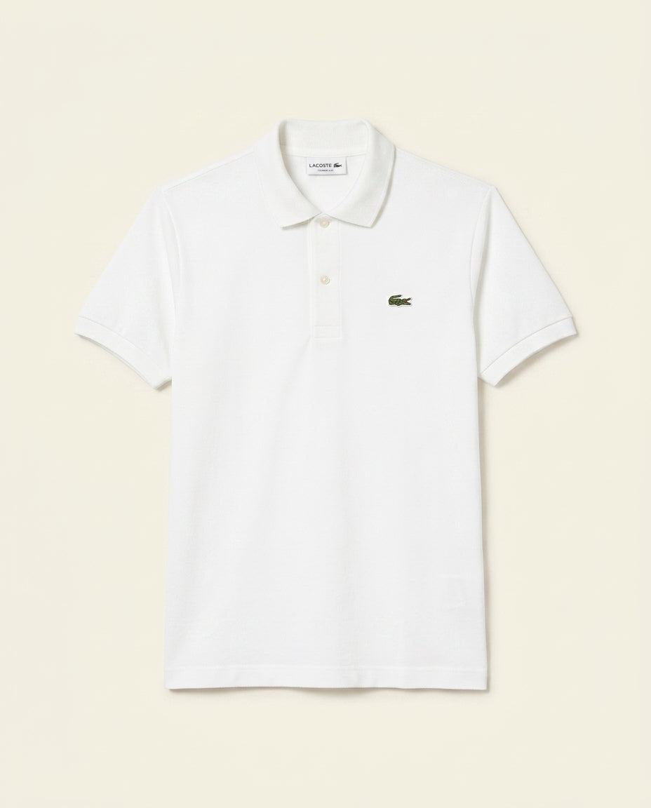 St. Martin Co LC White Piqué Short Sleeve Polo — front view