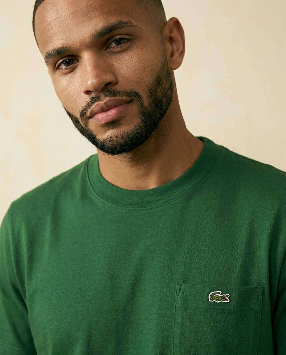 St. Martin Co LC Forest Green Piqué Pocket Tee — back view