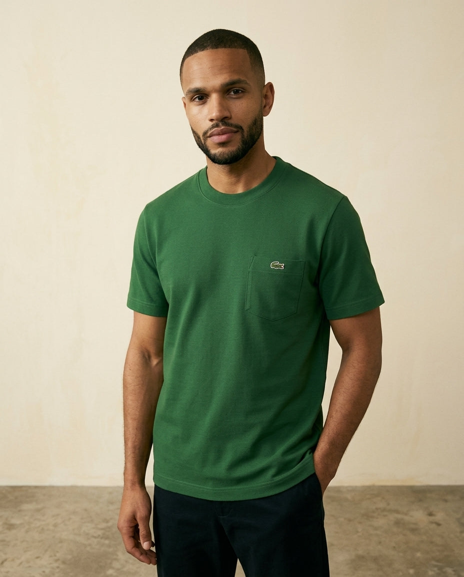 St. Martin Co LC Forest Green Piqué Pocket Tee — side view