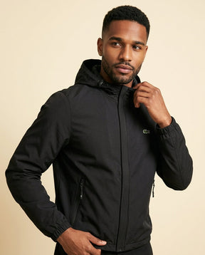 St. Martin Co LC Hooded Shell Windbreaker in Black — side view