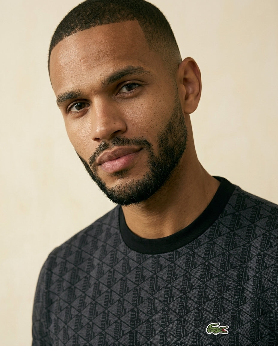 St. Martin Co LC Diamond Jacquard Crew Neck Tee — detail view