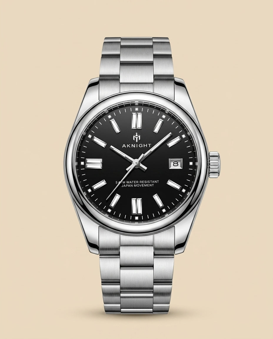 St. Martin Co PD Midnight Dial Steel Bracelet Watch — front view