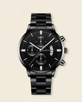 St. Martin Co GV Blackout Chronograph Steel Bracelet Watch — front view