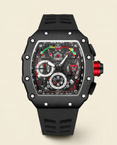 St. Martin Co PT Skeleton Dial Chronograph Black Watch — front view