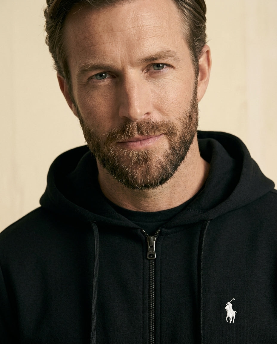 St. Martin Co RL Black Full-Zip Fleece Hoodie — detail view