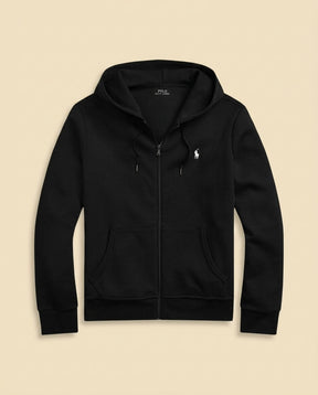 St. Martin Co RL Black Full-Zip Fleece Hoodie — front view