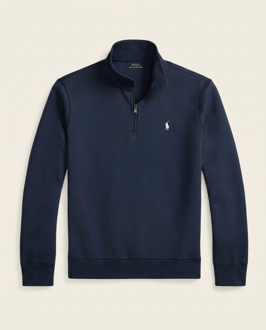St. Martin Co RL Navy Quarter-Zip Funnel Sweatshirt — front view