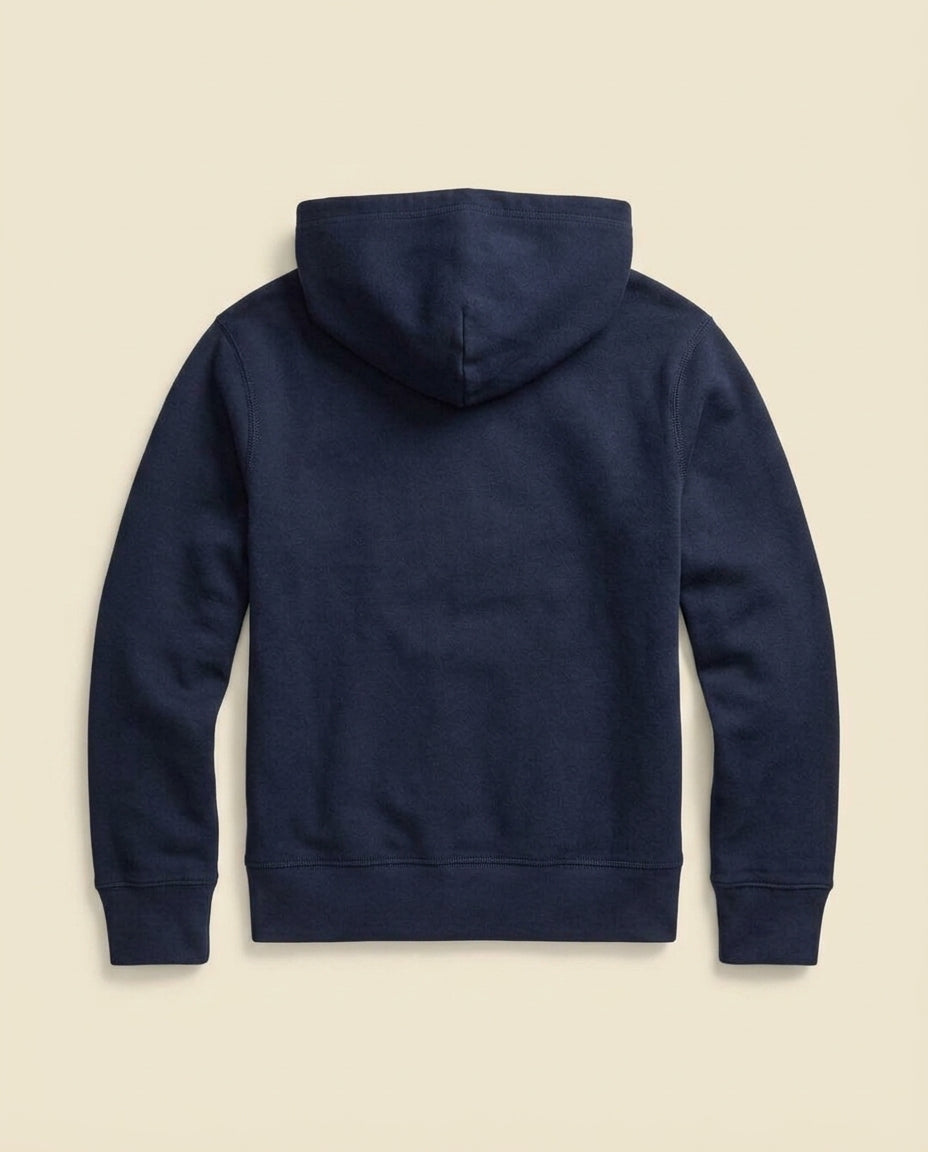 St. Martin Co RL Navy Fleece Pullover Hood — back view