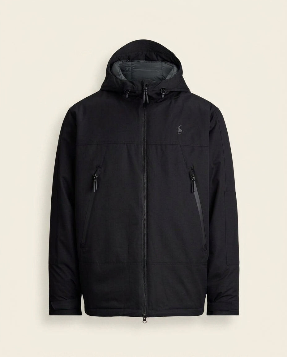 St. Martin Co RL Hooded Technical Shell Jacket Black — front view