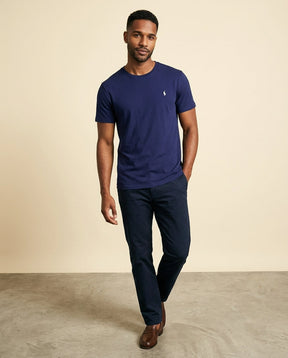 St. Martin Co RL Navy Crew Neck Cotton Tee — side view