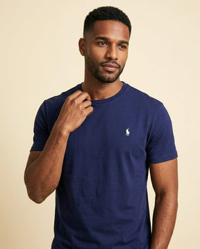 St. Martin Co RL Navy Crew Neck Cotton Tee — back view