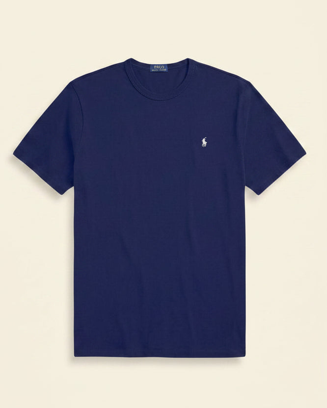 St. Martin Co RL Navy Crew Neck Cotton Tee — front view