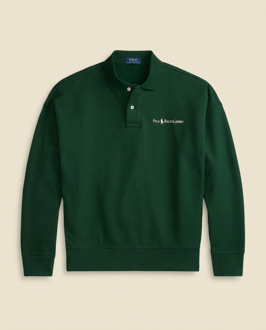 St. Martin Co RL Forest Polo Collar Fleece Sweatshirt — front view