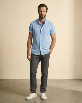 St. Martin Co RL Riviera Seersucker Short-Sleeve Shirt — detail view