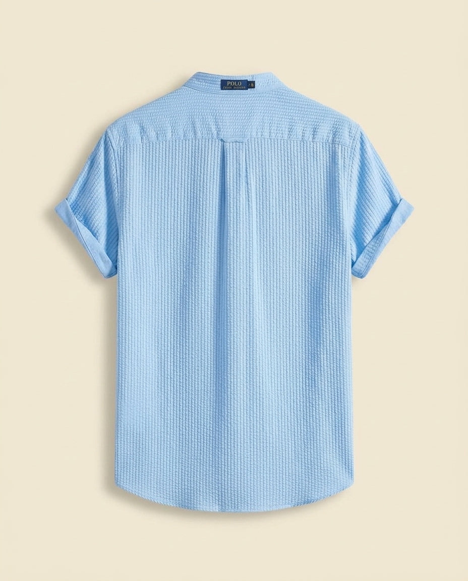 St. Martin Co RL Riviera Seersucker Short-Sleeve Shirt — back view
