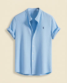 St. Martin Co RL Riviera Seersucker Short-Sleeve Shirt — front view
