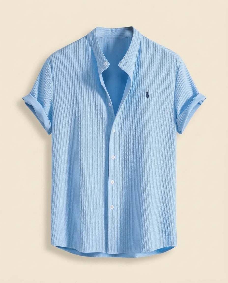 St. Martin Co RL Riviera Seersucker Short-Sleeve Shirt — front view