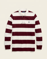 St. Martin Co RL Burgundy Block-Stripe Rugby Shirt — front view
