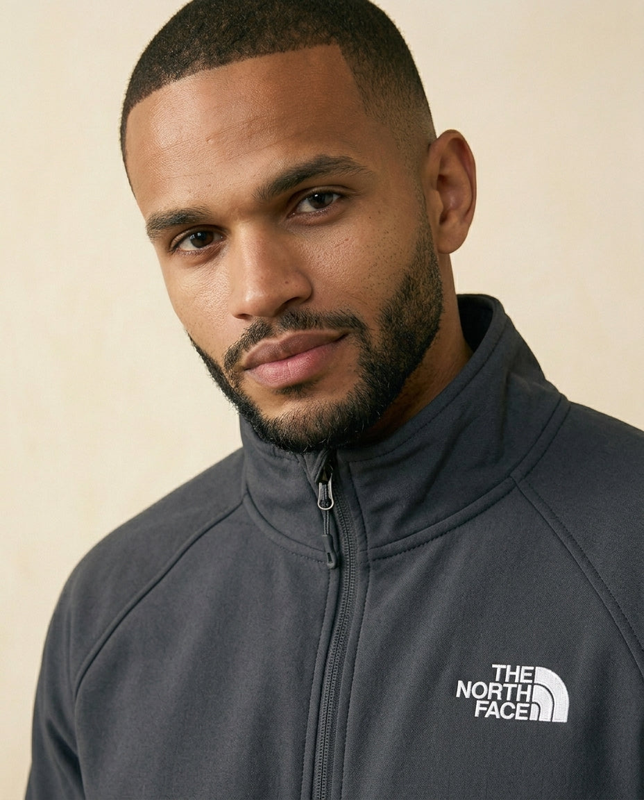 St. Martin Co TNF Charcoal Windwall Full-Zip Fleece — detail view