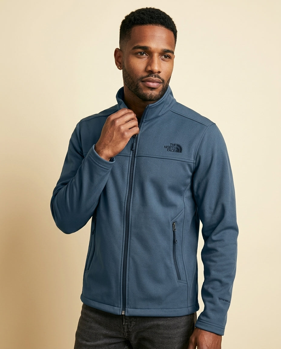 St. Martin Co TNF Steel Blue Full-Zip Softshell — back view