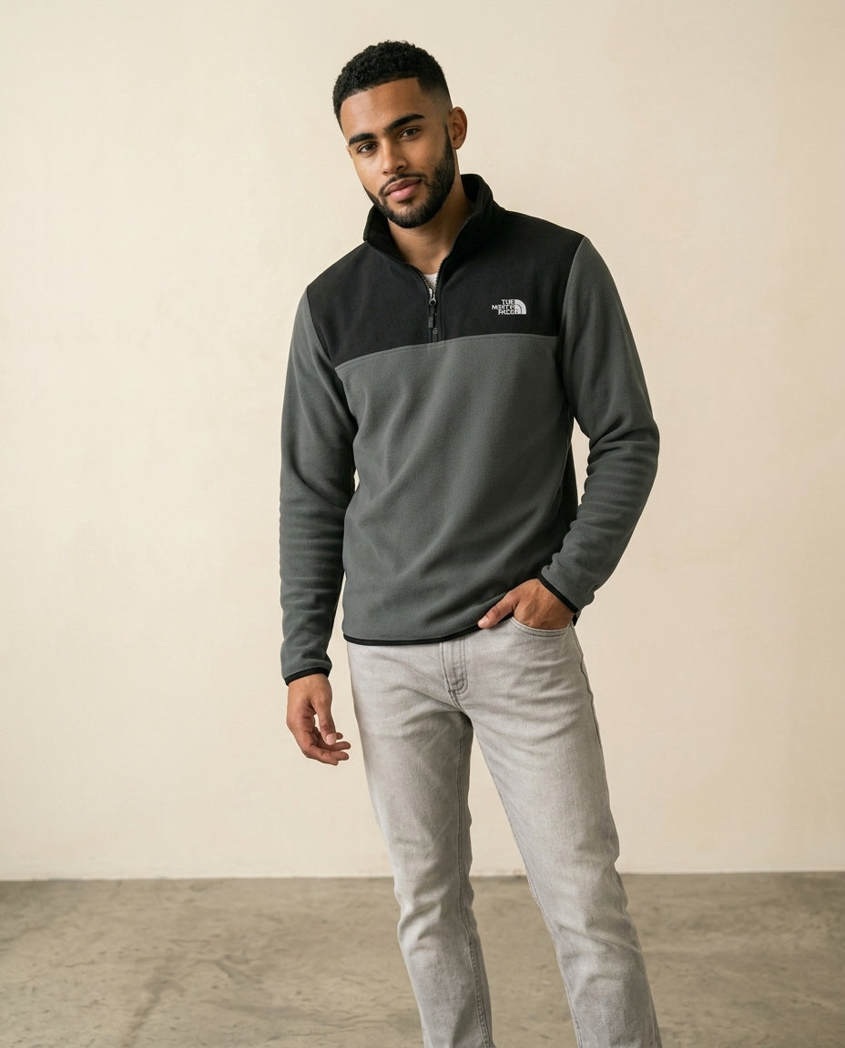 St. Martin Co TNF Slate Quarter-Zip Blocked Fleece — side view